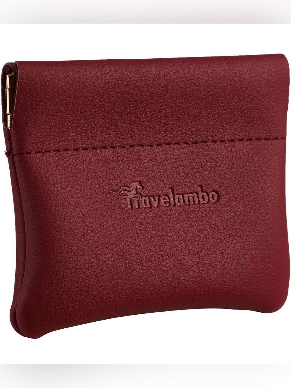 Travelambo Women's Pebble Red Leather Coin Purse Wallet